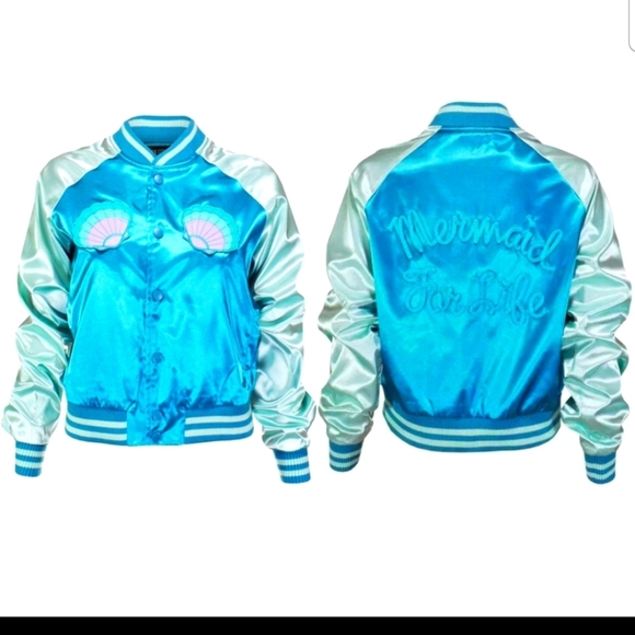IRON FIST MERMAID FOR LIFE BOMBER JACKET NEW! - Picture 2 of 4